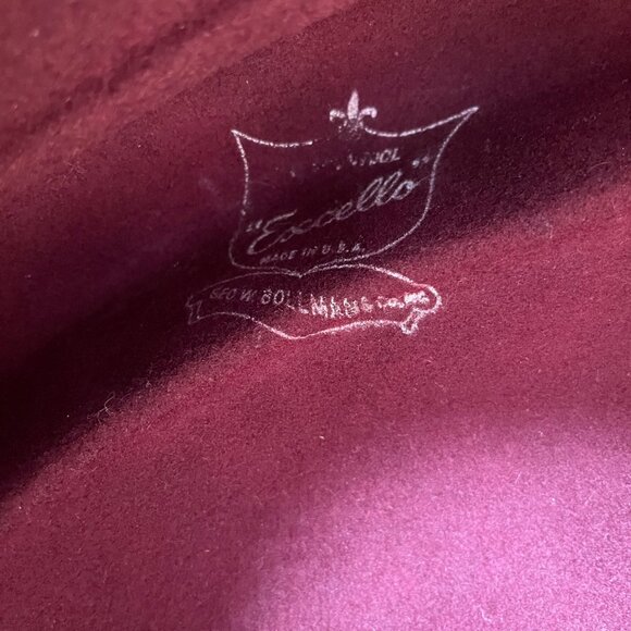 Bill Blass Burgundy Wool Unisex Wide Brim Hat Unique Dome Design Large - Picture 10 of 12